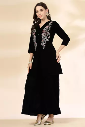 black velvet zari work co-ord set