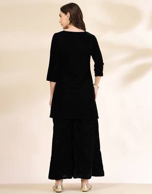 black velvet zari work co-ord set 3