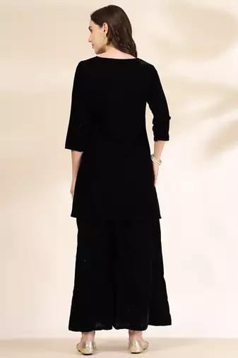 black velvet zari work co-ord set