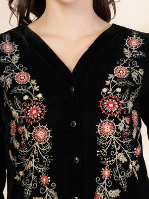 black velvet zari work co-ord set 4