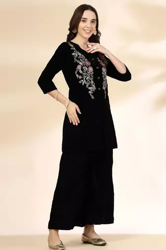 black velvet zari work co-ord set
