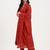 Yufta rust kantha work chanderi silk a-line kurta trouser dupatta set