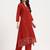 Yufta rust kantha work chanderi silk a-line kurta trouser dupatta set