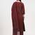 Yufta rust pure cotton a flared kurta set with pant and dupatta