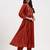 Yufta rust solid chanderi silk a-line kurta trouser dupatta set