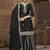 Black embroidered zari work silk palazzo ( full stitched free size )