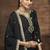 Black embroidered zari work silk palazzo ( full stitched free size )