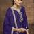 Violet embroidered zari work silk palazzo ( full stitched free size )