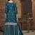 Teal blue embroidered zari work silk palazzo ( full stitched free size )