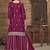 Rani pink embroidered zari work silk palazzo ( full stitched free size )
