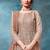 Peach embroidered net anarkali suit