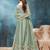 Green embroidered net anarkali suit