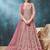 Pink embroidered net anarkali suit