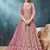 Pink embroidered net anarkali suit