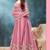 Pink embroidered net anarkali suit