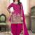 Pink embroidered mirror work silk patiala suits