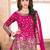 Pink embroidered mirror work silk patiala suits