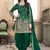 Dark green embroidered mirror work silk patiala suits