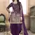 Purple embroidered mirror work silk patiala suits