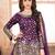 Purple embroidered mirror work silk patiala suits