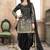 Black embroidered mirror work silk patiala suits