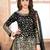 Black embroidered mirror work silk patiala suits