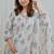 White Floral Block Printed Indian Straight Salwar Kameez Kurti Pant Set 