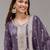 Dark lavender color embroideried faux glass tissue salwar suit