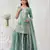 Sea green color embroideried faux glass tissue salwar suit