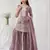 Onion pink color embroideried faux glass tissue salwar suit