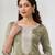 Mehendi color embroideried faux glass tissue salwar suit