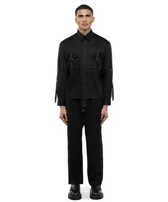 Black plain cotton shirt 2