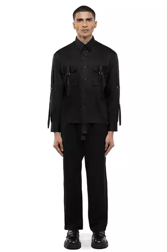 Black plain cotton shirt
