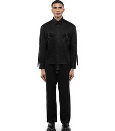 Black plain cotton shirt
