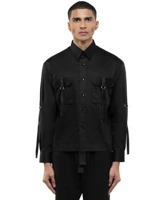 Black plain cotton shirt 1