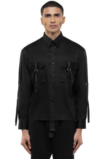 Black plain cotton shirt