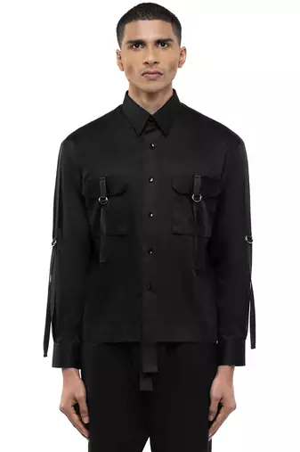Black plain cotton shirt