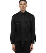 Black plain cotton shirt