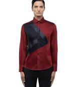 Maroon plain cotton shirt