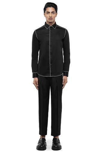 Black plain cotton shirt