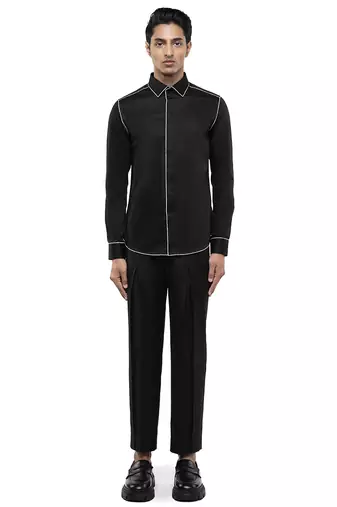 Black plain cotton shirt