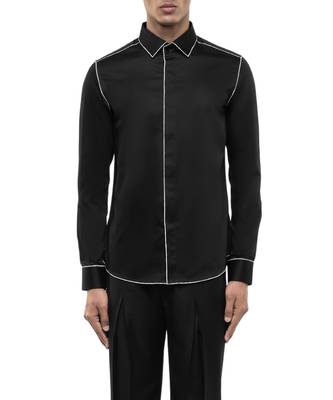 Black plain cotton shirt 2
