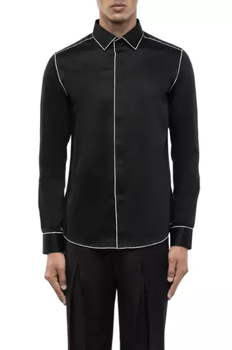 Black plain cotton shirt