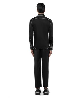 Black plain cotton shirt 3