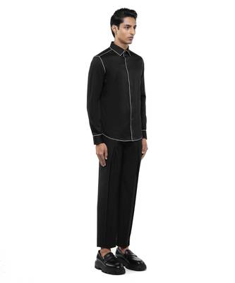 Black plain cotton shirt 5