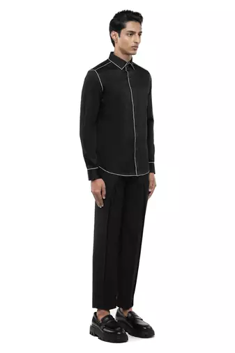 Black plain cotton shirt