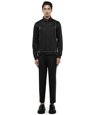 Black plain cotton shirt 2