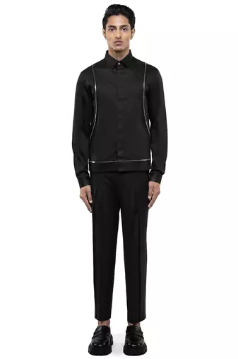 Black plain cotton shirt
