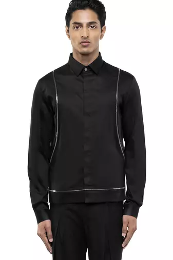 Black plain cotton shirt