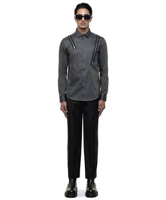 Grey plain cotton shirt 2